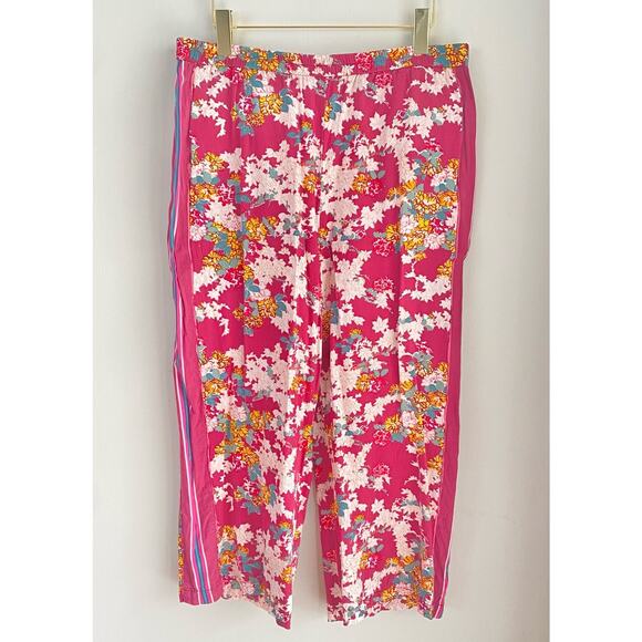 Anthropologie Ett Twa Schuyler Pant Wide Leg Rose Pink Floral Size Large Boho - Picture 2 of 8